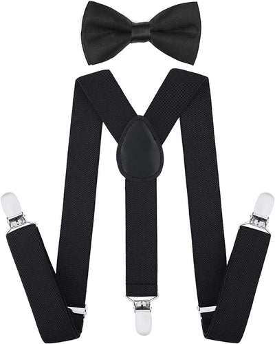 Black Suspenders & Bow Tie