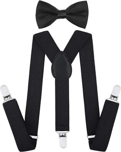 Black Suspenders & Bow Tie