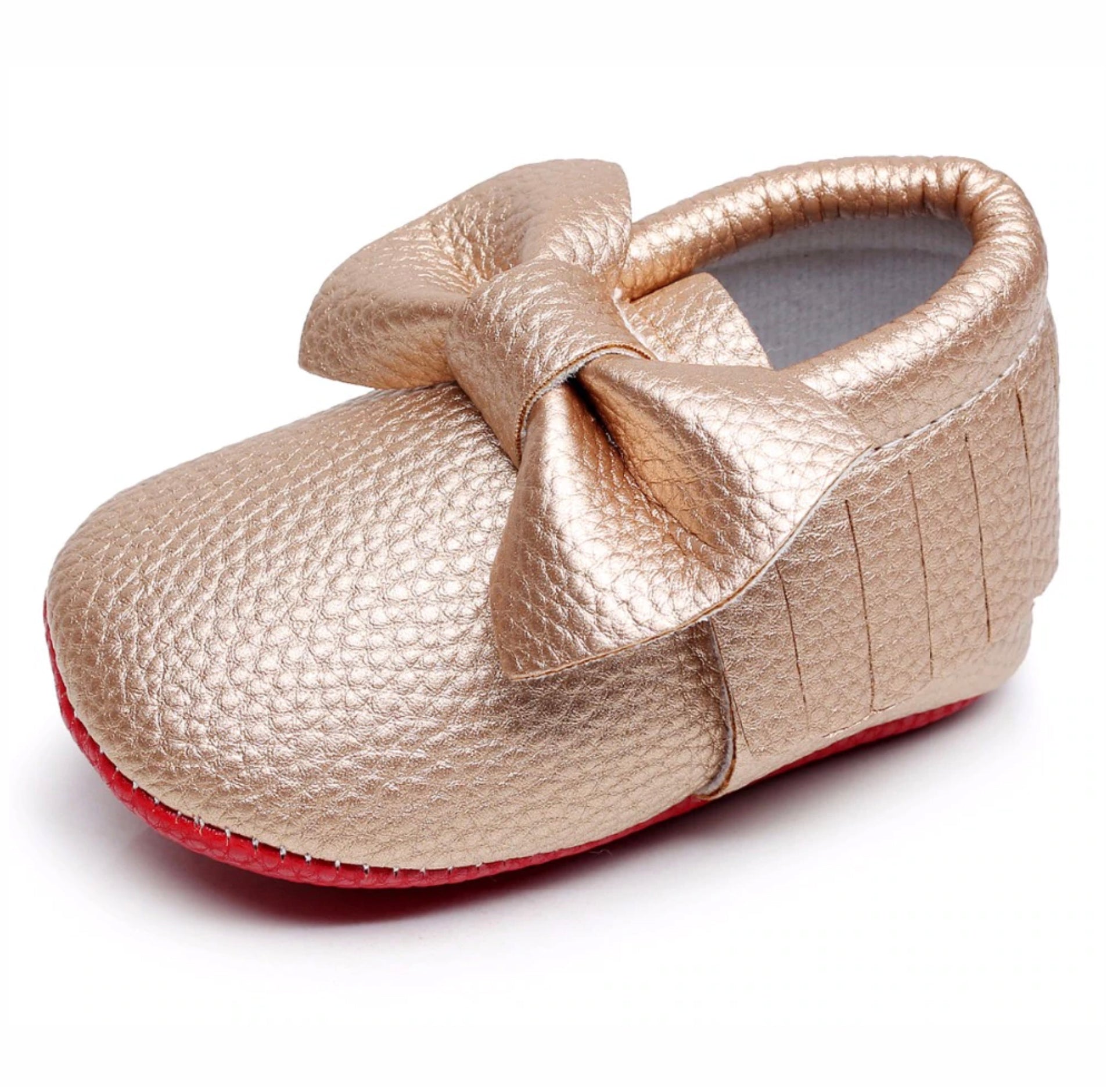 rose gold baby shoes